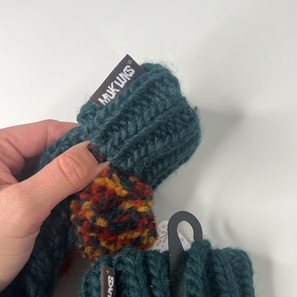 MUK LUKS Women's Patchwork Mitten Accessories blue spruce new - Picture 8 of 10